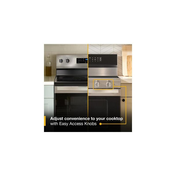Whirlpool® 30-inch Smart Electric Range with  True Convection, No Preheat Air Fry, WipeClean™ Coating, Steam/Self Cleaning, Rapid Preheat 5.3 CuFt Capacity YWFES7530RW