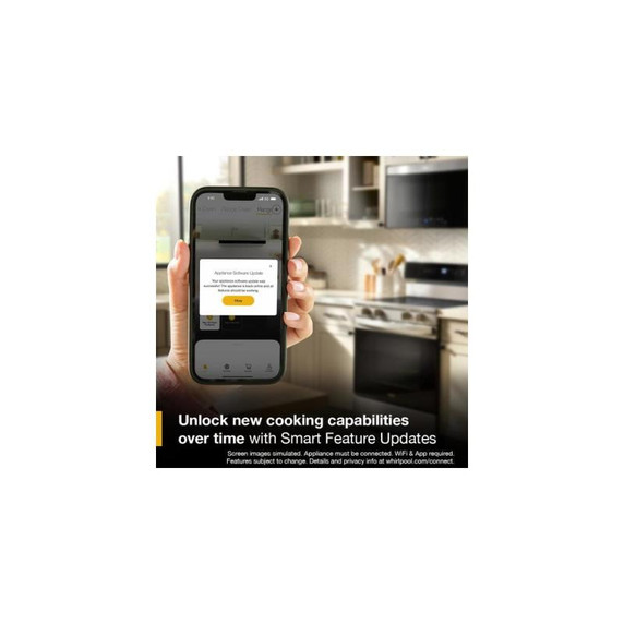 Whirlpool® 30-inch Smart Electric Range with  True Convection, No Preheat Air Fry, WipeClean™ Coating, Steam/Self Cleaning, Rapid Preheat 5.3 CuFt Capacity YWFES7530RW