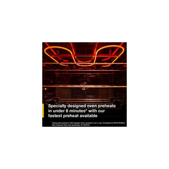 Whirlpool® 30-inch Smart Electric Range with  True Convection, No Preheat Air Fry, WipeClean™ Coating, Steam/Self Cleaning, Rapid Preheat 5.3 CuFt Capacity YWFES7530RW