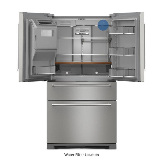 Kitchenaid® 26.2 Cu. Ft. Multi-Door French Door Refrigerator with Platinum Interior KRMF536RPS