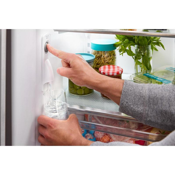 Kitchenaid® 20 cu. ft. 36-Inch Width Counter-Depth French Door Refrigerator with Interior Dispense KRFC136RWH Kitchenaid® 20 cu. ft. 36-Inch Width Counter-Depth French Door Refrigerator with Interior Dispense KRFC136RWH