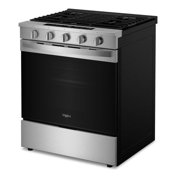 Whirlpool® 30-inch Smart Slide In Gas Range with True Convection, No Preheat Air Fry, Steam/Self Clean and High Speed Preheat WSGS7530RZ
