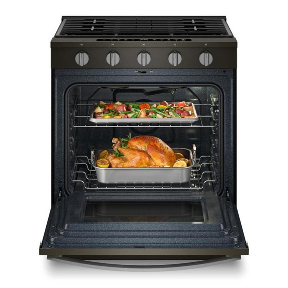 Whirlpool® 30-inch Smart Slide In Gas Range with True Convection, No Preheat Air Fry, Steam/Self Clean and High Speed Preheat WSGS7530RV