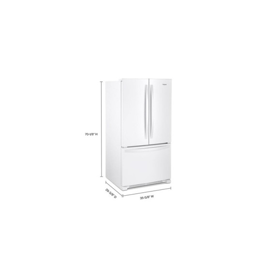 Whirlpool® 36-Inch Wide Counter-Depth French Door Bottom Mount Refrigerator - 20 cu. ft. WRFC2036RW