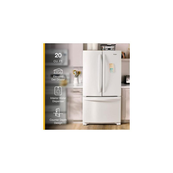 Whirlpool® 36-Inch Wide Counter-Depth French Door Bottom Mount Refrigerator - 20 cu. ft. WRFC2036RW