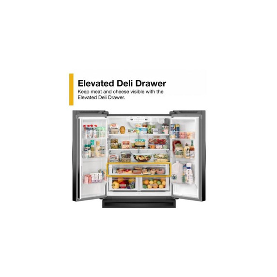 Whirlpool® 36-Inch Wide Counter-Depth French Door Bottom Mount Refrigerator - 20 cu. ft. WRFC2036RB
