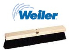 FB8115-24 Weiler Brush Black Tampico Fill 24" Medium Sweeping Broom With Brace - 3" Trim Length