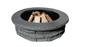 Manufactured Ledgestone Fire Pit Kits -Blue