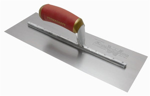 MTPB13GSD Marshalltown 13 X 5 PermaShape® Golden Stainless Steel Finishing Trowel w/Curved DuraSoft® Handle MTPB13GSD Marshalltown 13 X 5 PermaShape® Golden Stainless Steel Finishing Trowel w/Curved DuraSoft® Handle