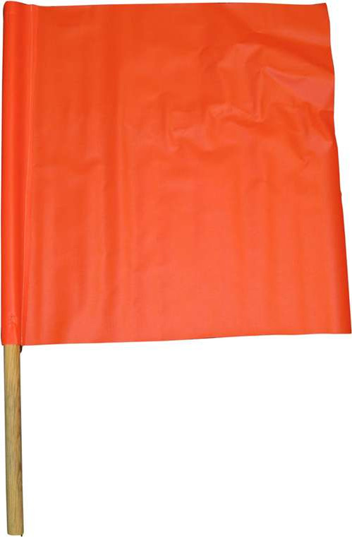 SFGF1827 18”x18” Flourescent Orange Vinyl Safety Flag with 24” Dowel