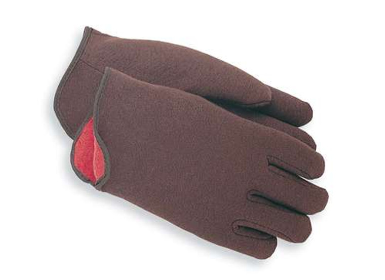 GV79001 Brown Jersey - Red Liner Glove - Large - Sold In Dozens Only
