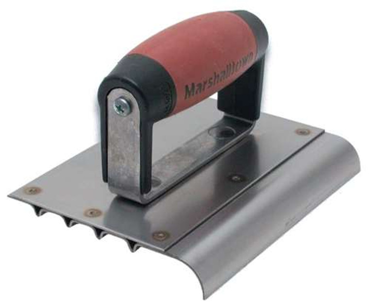 MT4280D Marshalltown 6" x 5" Stainless Steel Safety Step Edger/Groover - 1/2" Radius - 5/8" Lip