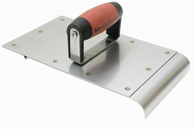 MT3885SD Marshalltown 6" x 8" Stainless Steel Safety Step Edger/Groover - 1/2" Radius - 5/8" Lip