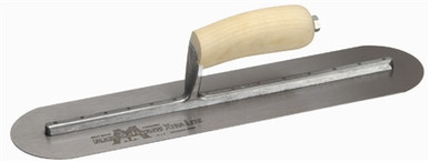MARSHALLTOWN 20 In. X 4 In. Steel Trl-Fully Rounded Curved Wood Handle Finishing Trowel MXS20BFR - View #11