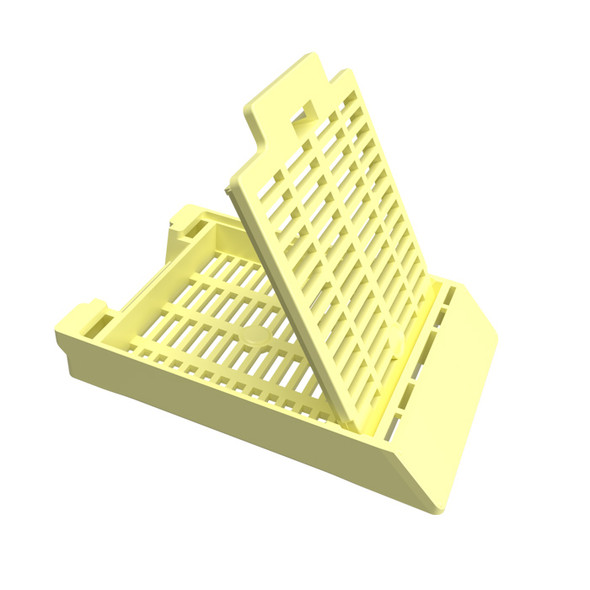 Pathflow PiSmart Thermal, Slotted, Attached Lid, Front Hinge, Yellow, 2000/cs