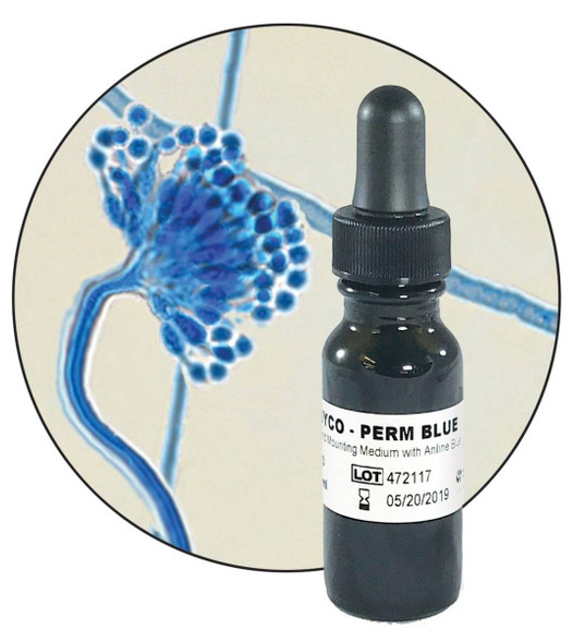 Mycoperm Blue, Combination Stain and Coverslip for Mycology