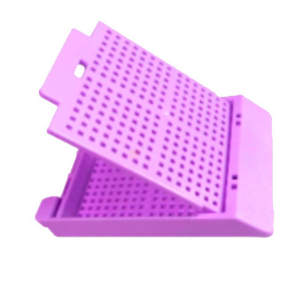 SlimLine Laser Embedding cassettes, Lilac Biopsy, Front hinge, Rear tab, Taped, 4000/case