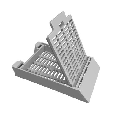 Pathflow PiSmart Thermal, Slotted, Attached Lid, Front Hinge, Gray, 2000/cs