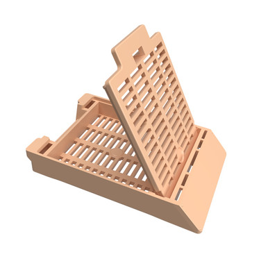 Pathflow PiSmart Thermal, Slotted, Attached Lid, Front Hinge, Tan, 2000/cs