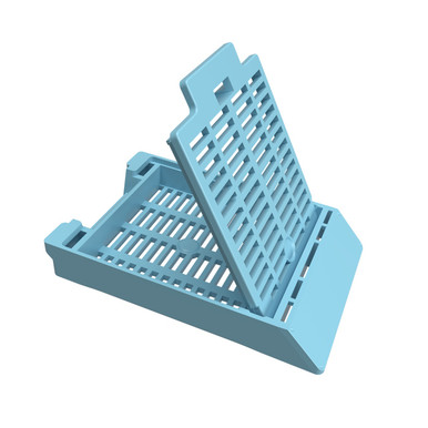 Pathflow PiSmart Thermal, Slotted, Attached Lid, Front Hinge, Blue, 2000/cs