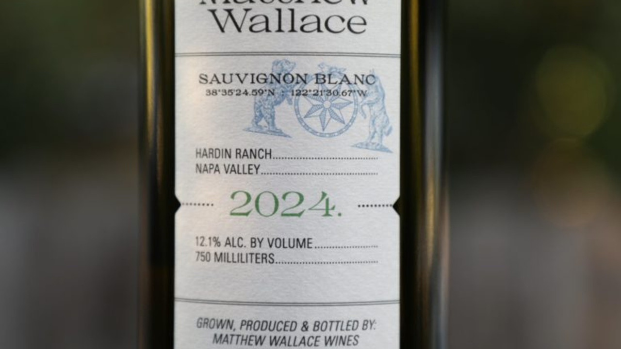 Close view of the 2024 Matthew Wallace Hardin Ranch Sauvignon Blanc label