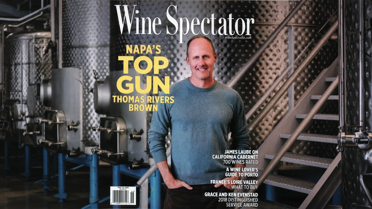 Wine Spectator cover naming Thomas Rivers Brown Napa&rsquo;s Top Gun