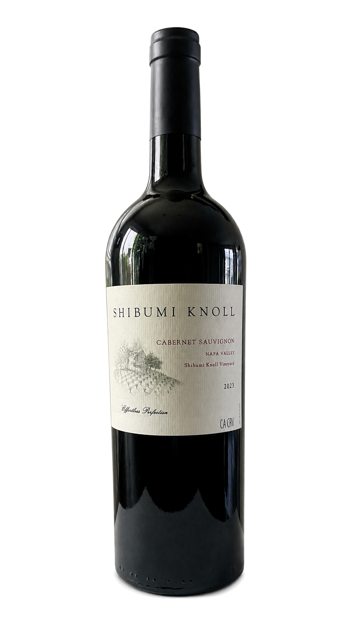 Complete bottle of 2023 Shibumi Knoll Cabernet Sauvignon, St. Helena
