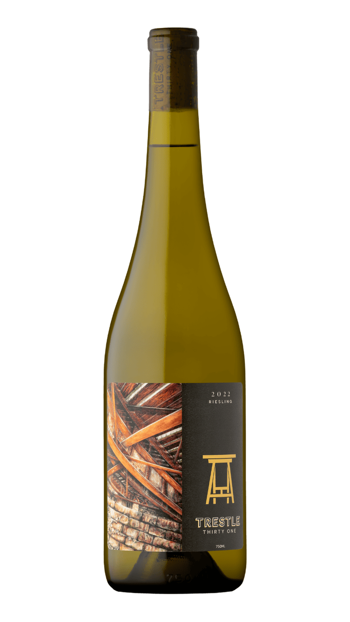 Complete bottle of 2022 Trestle 31 Riesling, Finger Lakes