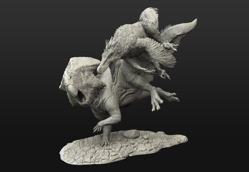 Velociraptor vs Protoceratops Resin Kit by MO Models
