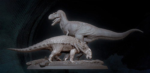 Albertosaurus vs Edmontonia Resin Kit by Dinosoul