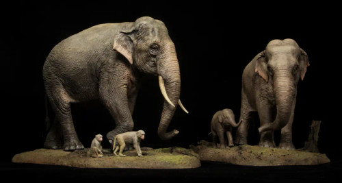 Asian Elephant Family Resin Kit by DeClay