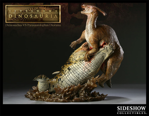 Deinosuchus vs. Parasaurolophus Diorama by Sideshow