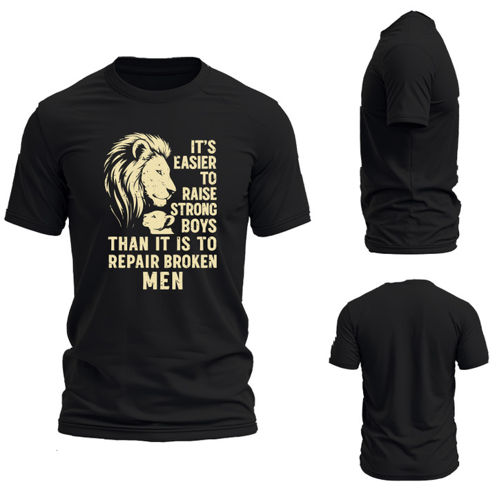 Raise Strong Boys Lion & T-Shirt – High-End Motivational Apparel for Fathers, Mentors & Role Models | Empowerment Clothing by RTL