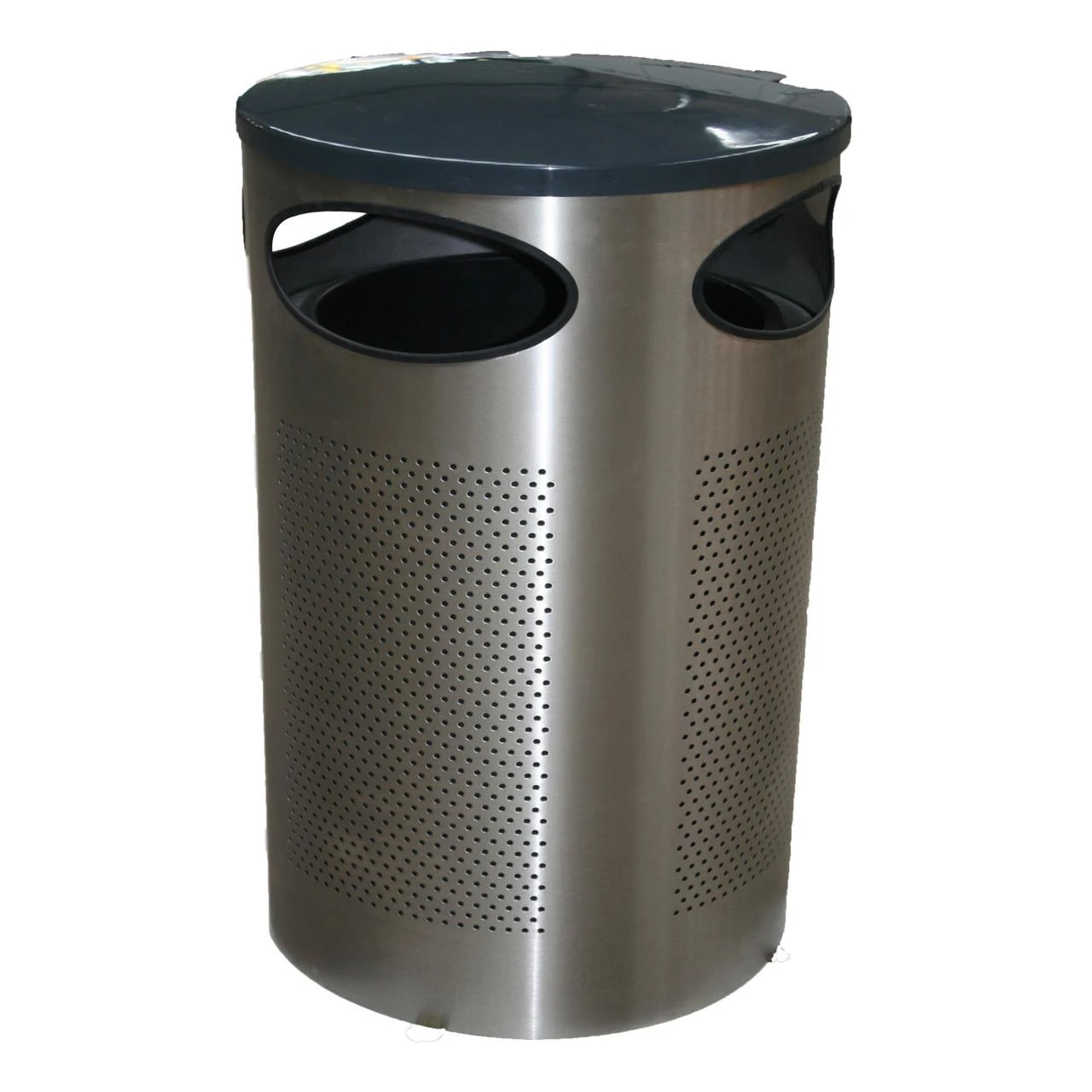 Stainless steel 80 Litre blast proof limited aperture litter bin | Roadware