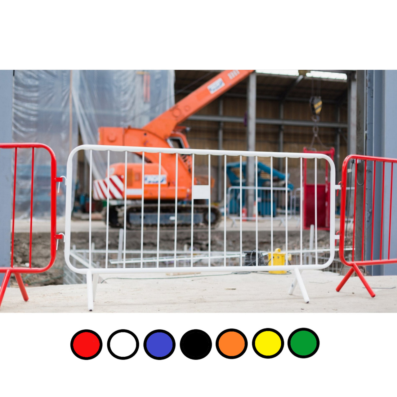 Colour fixed leg metal crowd & site safety barriers