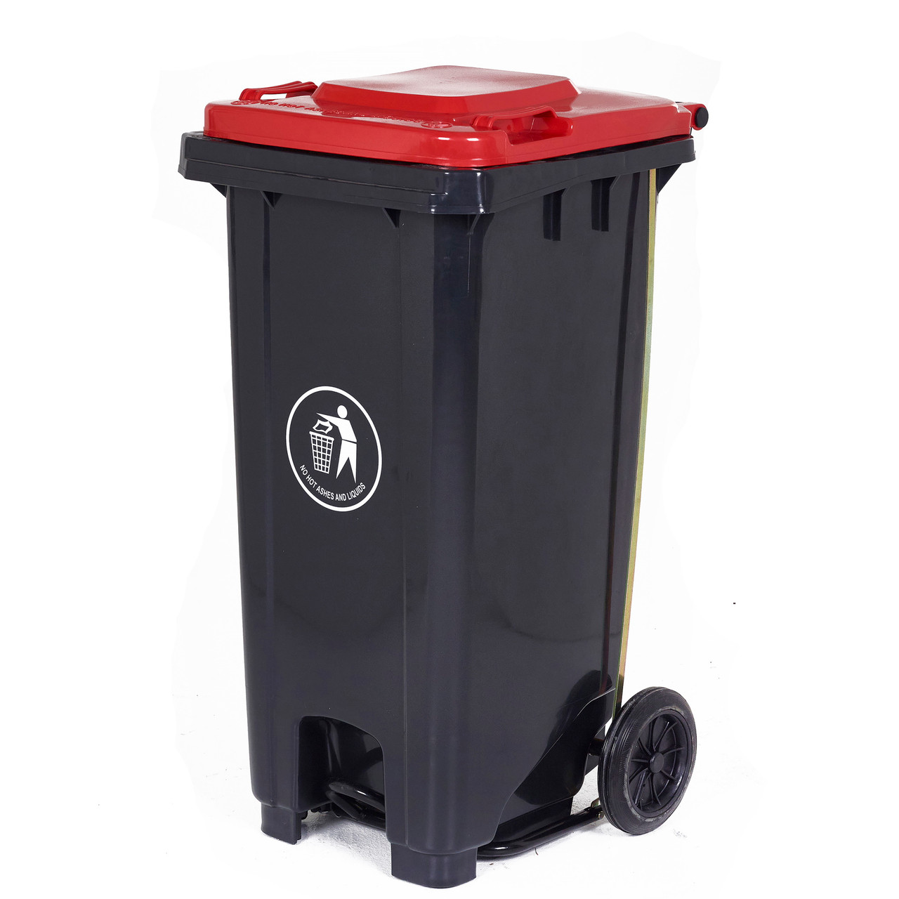 120 Litre Peddle Wheelie Bin Inc Colour Lids Roadware