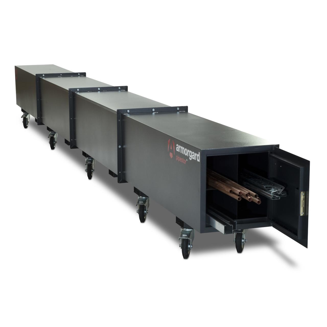 Mobile Lockable Pipe Rack Armorgard Pipestor Secure Mobile Storage Trunk | Roadware