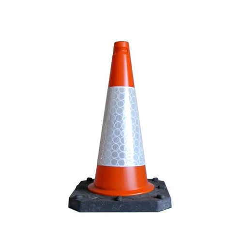 Melba Swintex Bigfoot 50cm Traffic Cone, orange with reflective white band on a black base.
