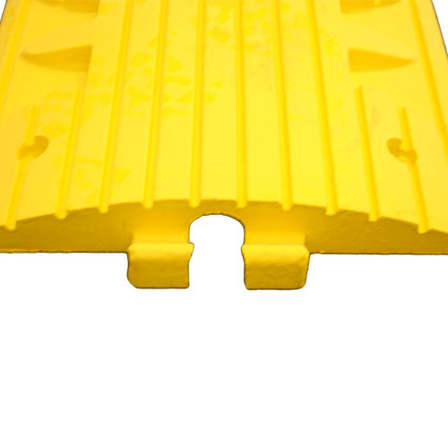 Interlocking Speed Ramp (70mm) Yellow Section, close-up view showing the textured surface and interlocking design.