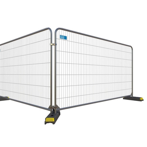 ZND 3.5 metre wide, 2 metre tall, round top anti-climb temporary heras fence panel in a weatherproof galvanised metal finish