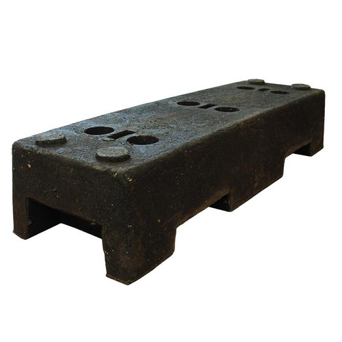 Melba Swintex Fence Base HD, heavy-duty black plastic fence base with multiple holes for secure installation in fencing applications.