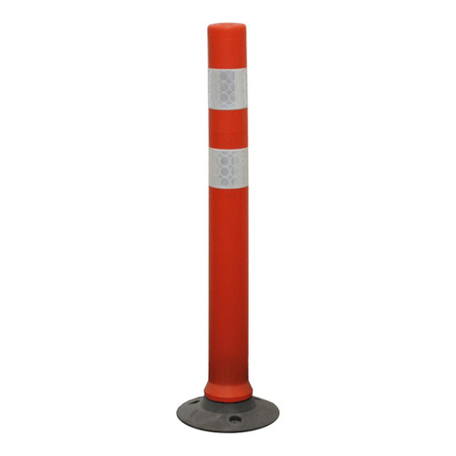 Melba Swintex Kingpin cylinder 75cm, safety traffic delineator post with orange and white reflective stripes for traffic control and road safety.