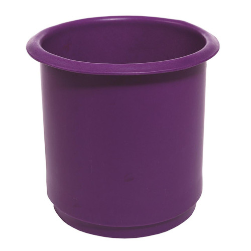Excelsior 50 Litre Inter Stacking Food Grade Plastic Ingredients Bin, purple cylindrical storage container with a smooth surface and a wide open top for food storage.