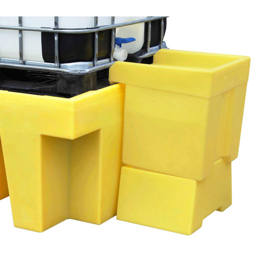 Romold BB1T Overflow Tray For BB1 & BB1C Bunds, yellow plastic overflow tray for chemical bunds.