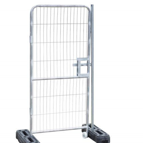 Hermeq Heras Mesh Pedestrian Gate - Standalone, metal walk-through safety gate with mesh panels and stand-alone design for pedestrian security.