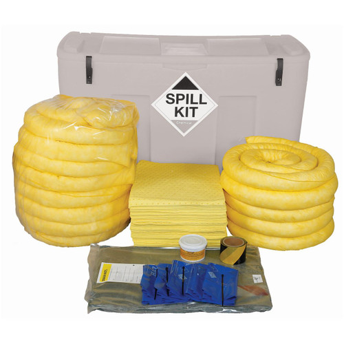 Fentex Refill For 250Ltr Chemical Spill Kit In Locker Box CRFJ, yellow spill containment accessories and absorbent materials for chemical spill response.