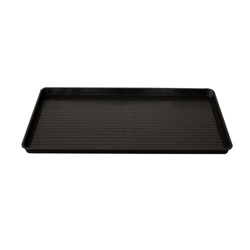Romold 25 Litre Low Profile Drip Spill Tray TT81, black plastic spill containment tray with ribbed surface for drip and spill collection.