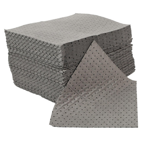 Fentex 200 Single Weight General Use Absorbent Pads 60L Polywrapped, stack of disposable absorbent pads with polka dot pattern, designed for general use and spill absorption.