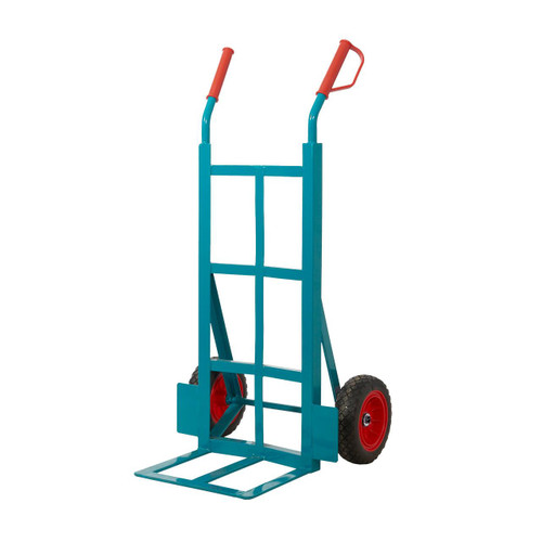 GPC 300kg Load Angle Iron Apollo Heavy Duty Sack Truck GI706R, a sturdy blue sack truck with red handles and wheels designed for heavy-duty load transportation.
