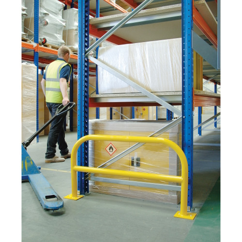 Yellow Single Bay Tubular Steel Pallet Racking Barriers Yellow Single Bay Tubular Steel Pallet Racking Barriers